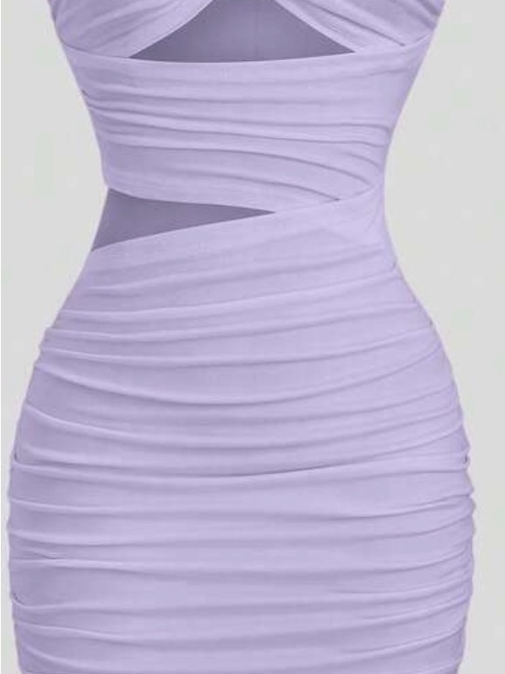 SHEIN Lilac Ruched Cutout Bodycon Mini Dress